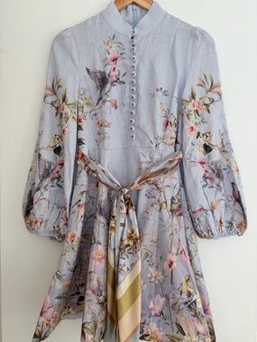 NWOT Zimmermann Bird Button Mini Dress
